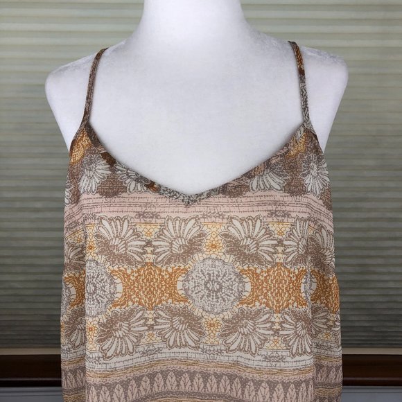 Forever 21 Beachy Boho Floral Sleeveless Strappy Blouse Y2K Coachella Festival - Picture 5 of 11